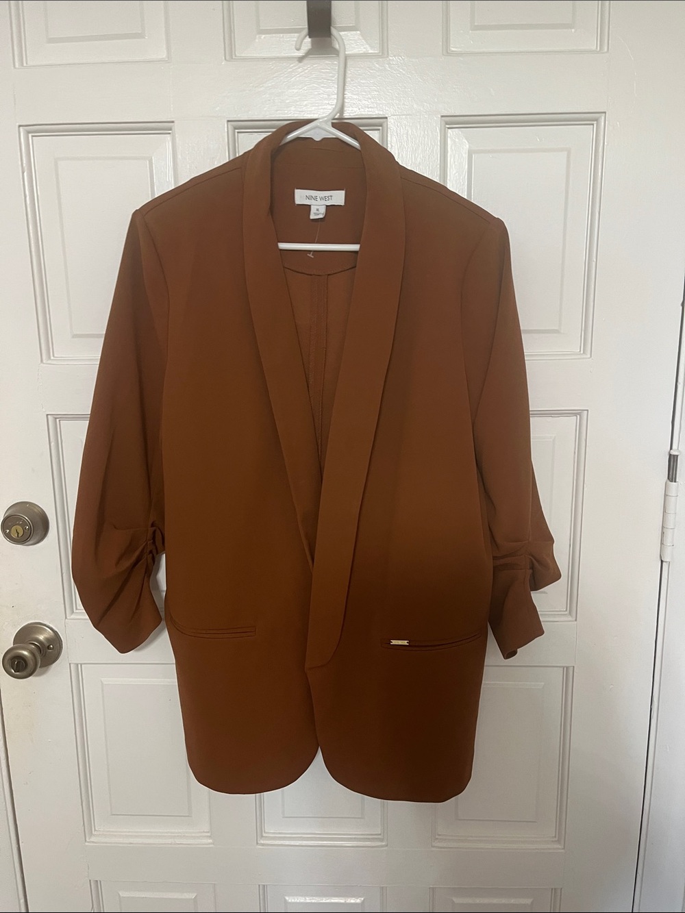 Nine West Rust Blazer with Shawl Collar